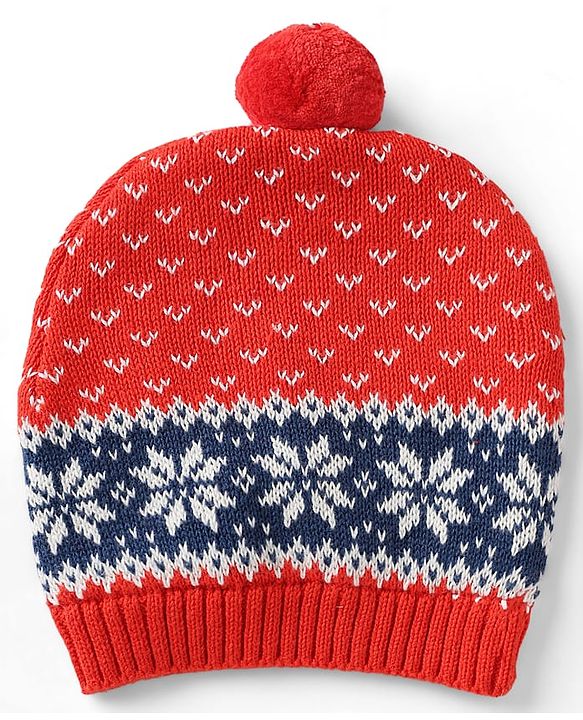 Babyhug Organic 100% Cotton Knit Woollen Cap & Mittens With Floral Design Red- Diameter 12 cm