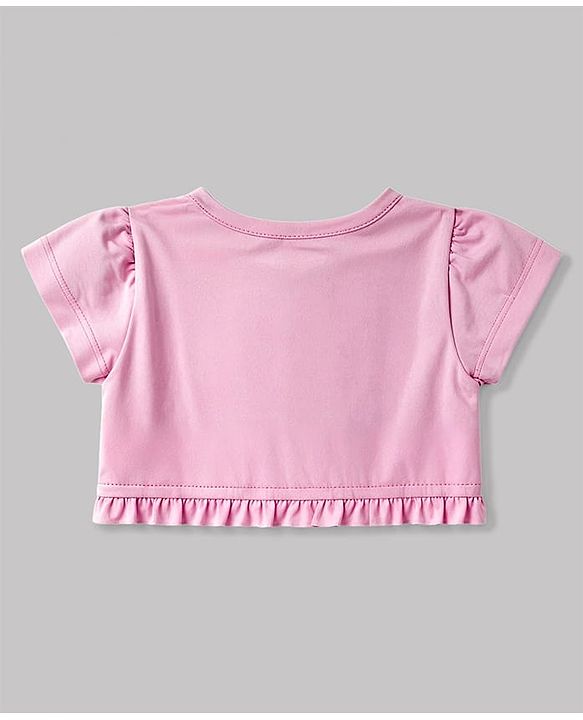 Babyhug Poplin Woven Floral Printed Frock with Half Sleeves Shrug & Headband- White & Pink