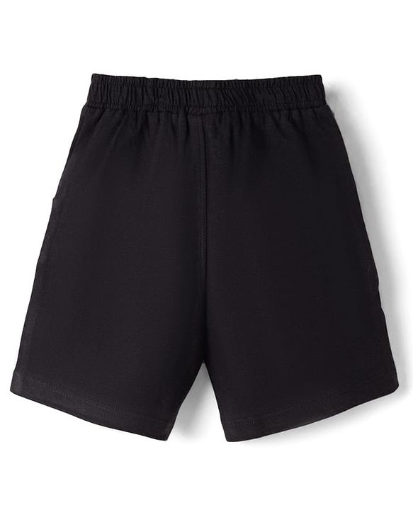 Babyhug Disney Terry Knit Knee Length Shorts with Mickey Mouse Graphics Pack of 2 - Neon Green & Black