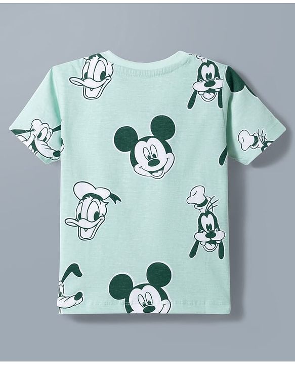 Babyhug Disney Single Jersey Knit Half Sleeves Round Neck T-Shirt With Mickey Mouse Graphics Pack of 2 - White