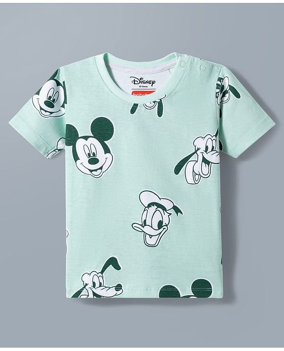 Babyhug Disney Single Jersey Knit Half Sleeves Round Neck T-Shirt With Mickey Mouse Graphics Pack of 2 - White