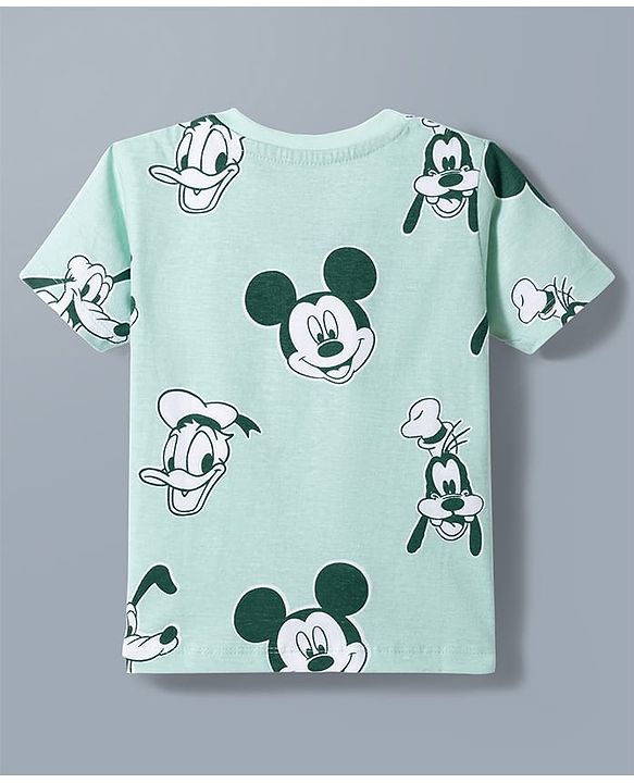 Babyhug Disney Single Jersey Knit Half Sleeves Round Neck T-Shirt With Mickey Mouse Graphics Pack of 2 - White