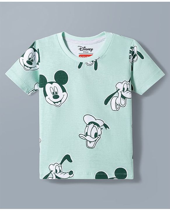 Babyhug Disney Single Jersey Knit Half Sleeves Round Neck T-Shirt With Mickey Mouse Graphics Pack of 2 - White