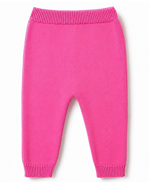 Babyhug Knit Organic 100% Cotton Full Sleeves Butterfly Designed Front Open Sweater Set with Cap - Pink