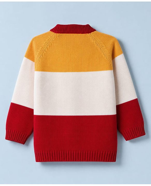 Babyhug 100% Cotton Knit Full Sleeves Dear Applique Sweater Set with Cap - Red