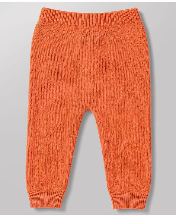 Babyhug Organic 100% Cotton Knit Full Sleeves Striped & Zebra Designed Sweater Set With Cap- Rust Orange