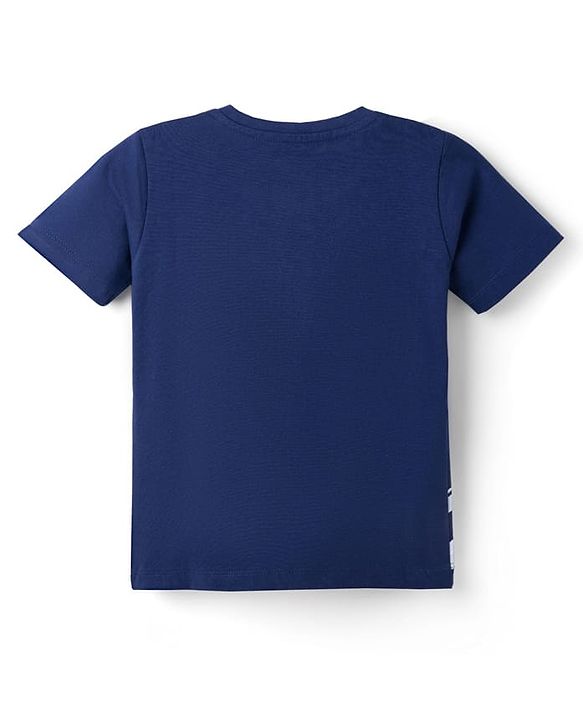 Babyhug Disney Cotton Knit Half Sleeves T-Shirt With Winnie The Pooh Graphic - Navy Blue