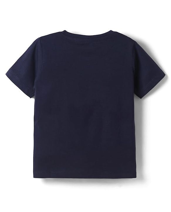 Babyhug Disney Cotton Knit Half Sleeves T-Shirt With Winnie The Pooh Graphic - Navy Blue
