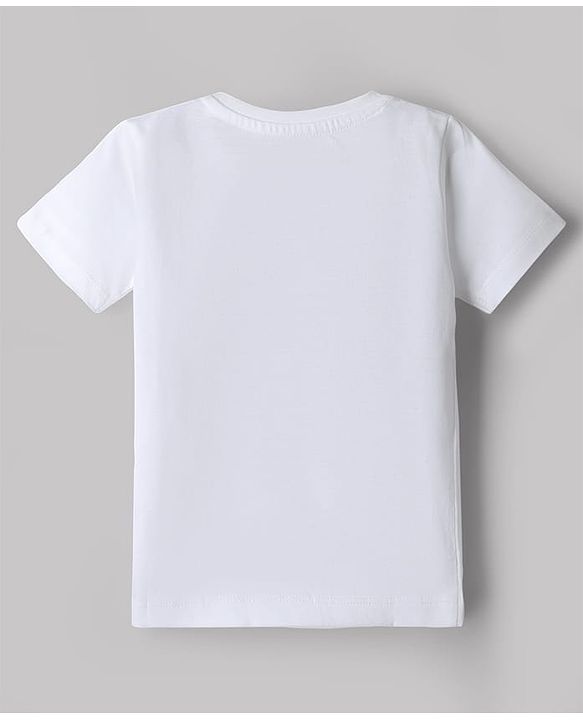 Babyhug Disney 100% Cotton Knit Half Sleeves T-Shirt With Mickey Mouse Graphic - White