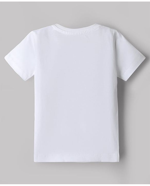 Babyhug Disney 100% Cotton Knit Half Sleeves T-Shirt With Mickey Mouse Graphic - White