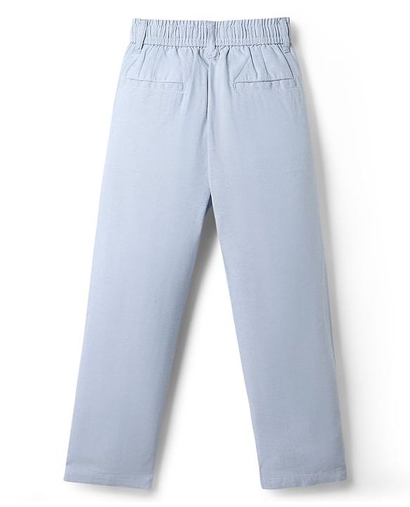 Pine Kids Woven Full Sleeves Solid Trouser - Light Blue