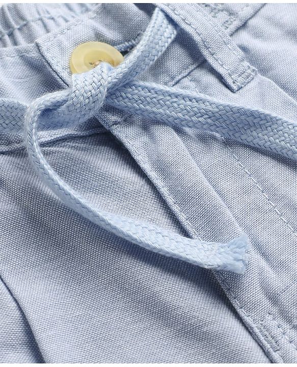 Pine Kids Woven Full Sleeves Solid Trouser - Light Blue