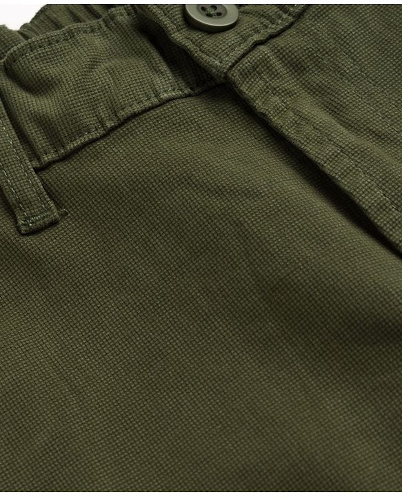 Pine Kids Cotton Elastane Woven Full Length Trousers in Olive Green