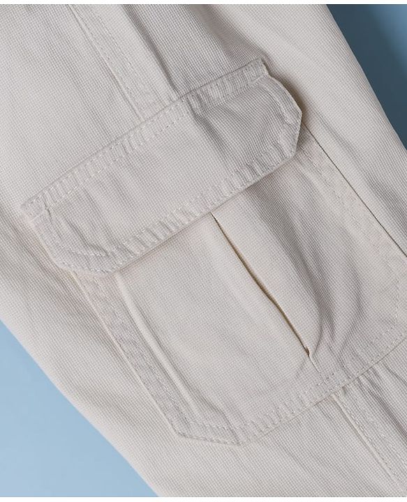 Pine Kids Cotton Elastane Woven Full Length Trouser In Khaki