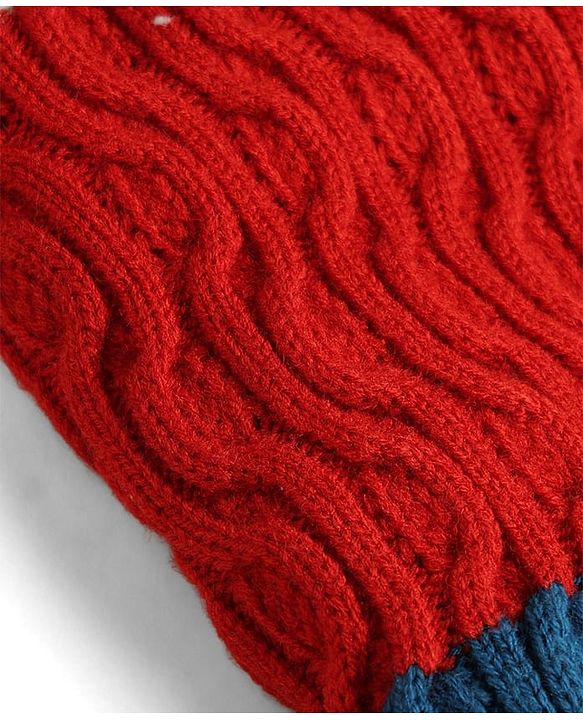 Babyhug Knit Full Sleeves Pullover Sweater Cable Knit Design - Red