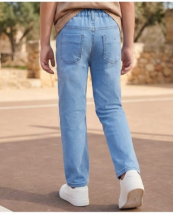 Pine Kids Denim Woven Full Length Washed Jeans - Blue
