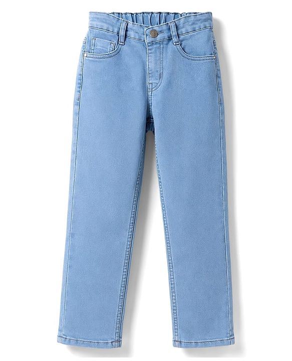 Pine Kids Denim Woven Full Length Washed Jeans - Blue