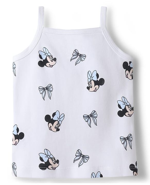Babyhug Disney Single Jersey Knit Sleeveless Slips With Minnie Mouse Graphics Pack of 2 - White