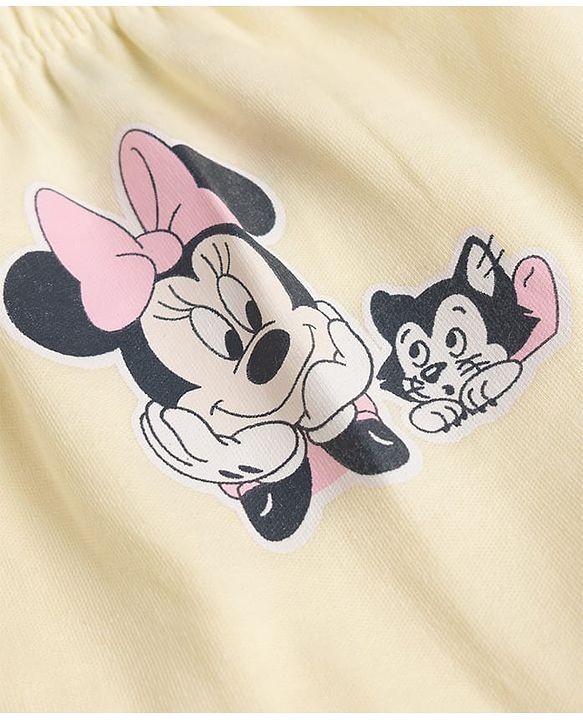 Babyhug Disney Single Jersey Knit Bloomer With Minnie Mouse Graphic Pack of 2 - White & Yellow