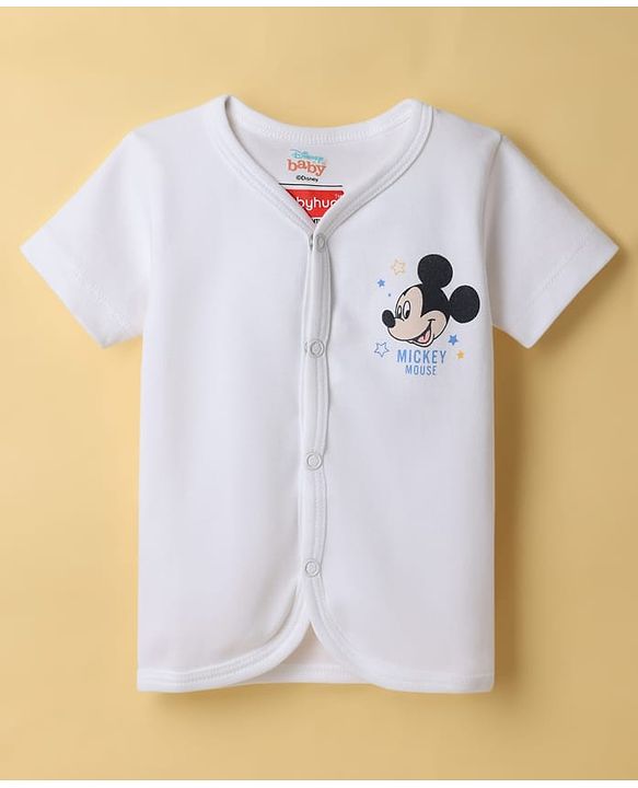 Babyhug Disney Interlock Knit Half Sleeves Jhablas With Mickey Mouse Graphics Pack of 2 - Multicolor