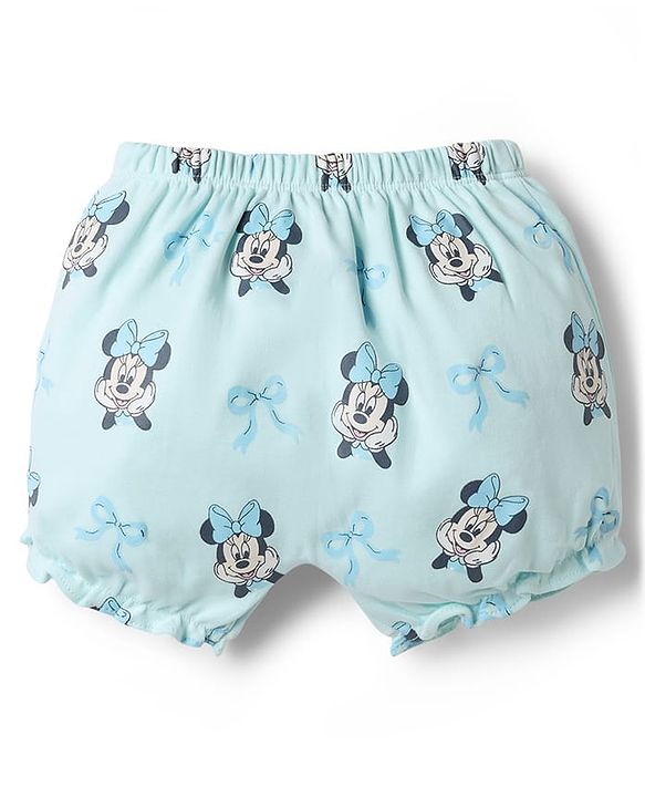 Babyhug Disney Single Jersey Knit Mid Thigh Bloomers with Minnie Mouse Character Print Pack of 2 - Peach