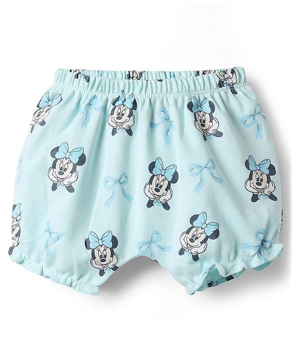 Babyhug Disney Single Jersey Knit Mid Thigh Bloomers with Minnie Mouse Character Print Pack of 2 - Peach
