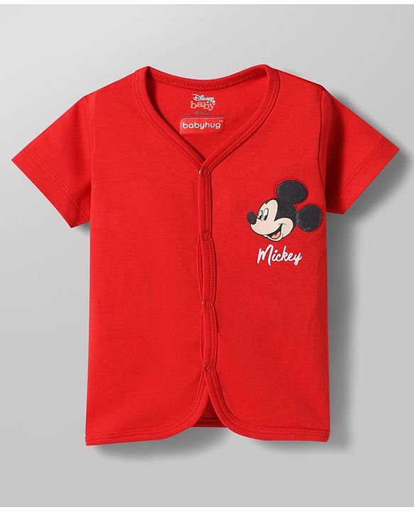 Babyhug Disney Interlock Knit Half Sleeves Jhablas with Mickey Mouse Graphics Pack of 2 - Multicolor