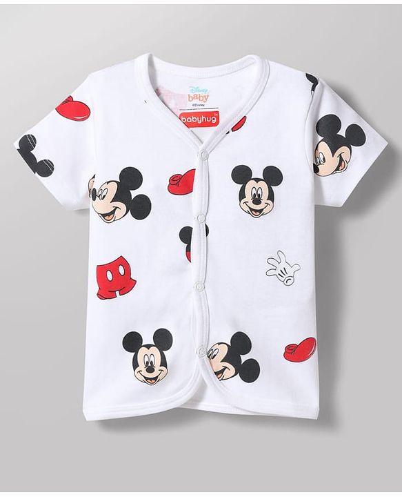Babyhug Disney Interlock Knit Half Sleeves Jhablas with Mickey Mouse Graphics Pack of 2 - Multicolor