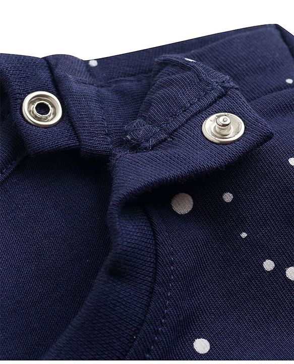 Babyhug Cotton Knit Half Sleeves Space Theme Printed T-Shirt & Shorts Night Suit - Navy