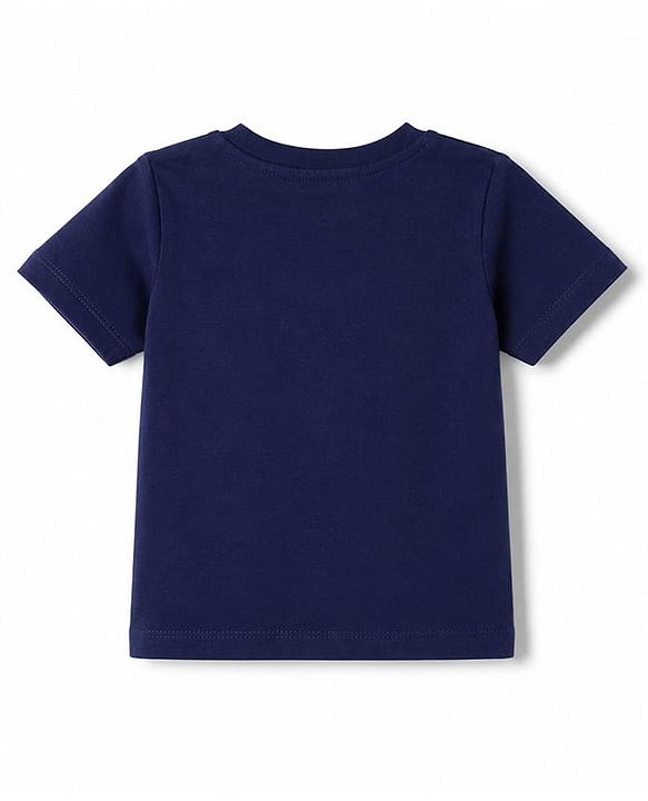 Babyhug Cotton Knit Half Sleeves Safari Printed T-Shirt & Shorts Night Suit -Navy