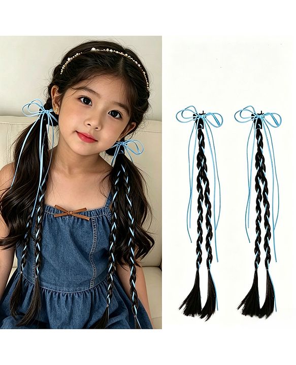 Pine Kids Free Size Hair Extensions - Blue