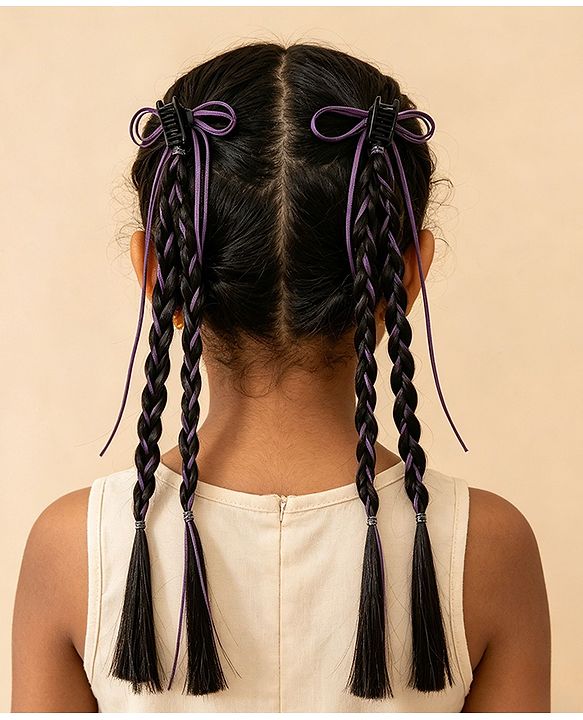 Pine Kids Free Size Hair Extensions - Purple