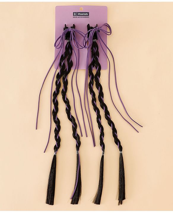 Pine Kids Free Size Hair Extensions - Purple