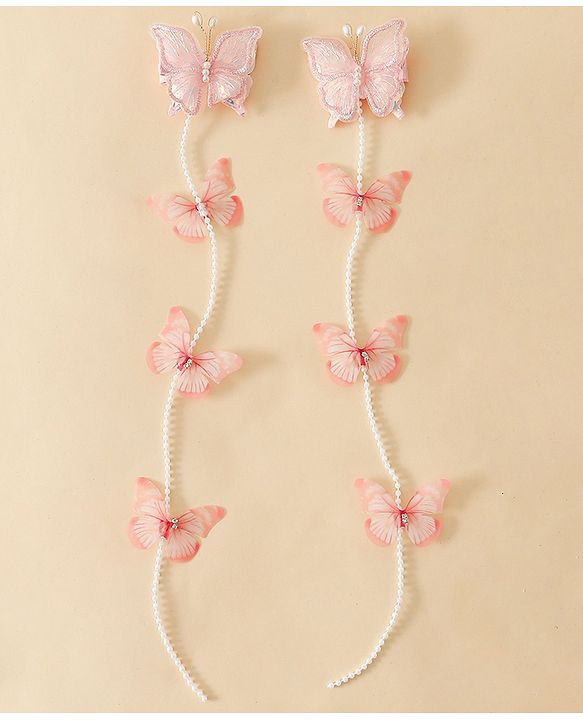 Babyhug Free Size Bow & Butterfly Clips - Pink