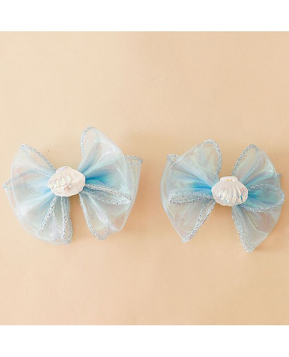 Babyhug Free Size Bow & Butterfly Clip - Blue