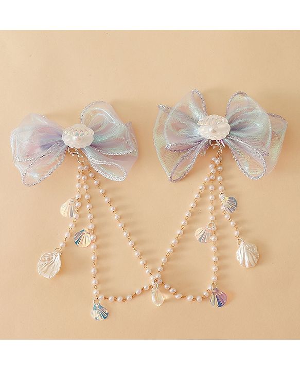 Babyhug Free Size Bow & Butterfly Clip - Purple
