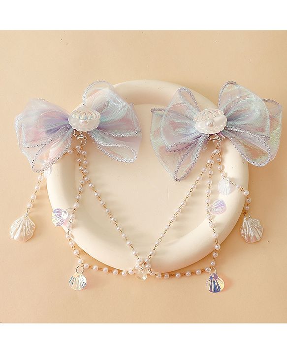 Babyhug Free Size Bow & Butterfly Clip - Purple
