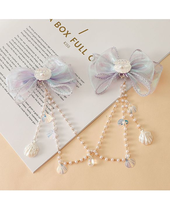 Babyhug Free Size Bow & Butterfly Clip - Purple