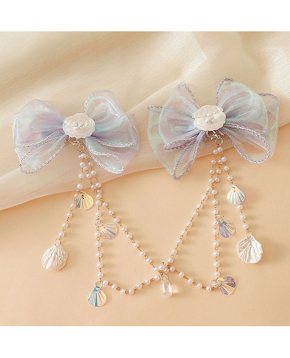 Babyhug Free Size Bow & Butterfly Clip - Purple