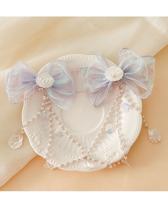 Babyhug Free Size Bow & Butterfly Clip - Purple