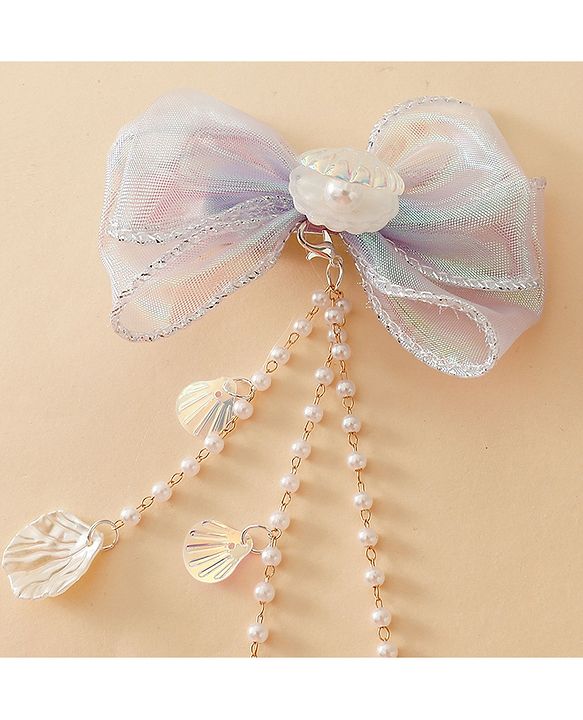 Babyhug Free Size Bow & Butterfly Clip - Purple