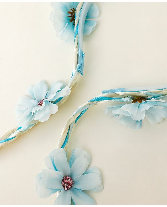 Babyhug Hair Band With Floral Applique - Blue