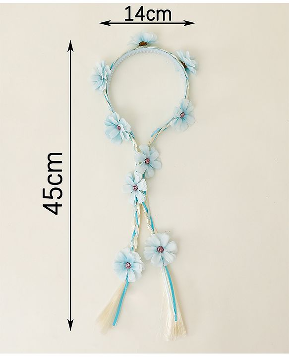 Babyhug Hair Band With Floral Applique - Blue
