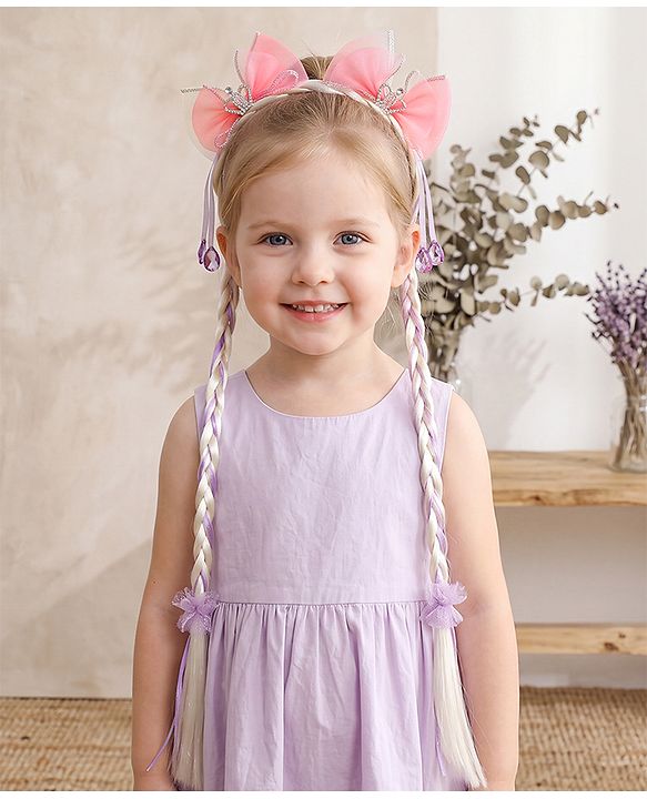 Babyhug Hair Band With Bow Applique Free Size - Pink