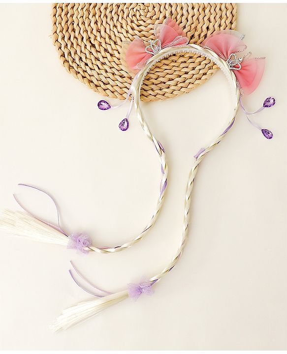 Babyhug Hair Band With Bow Applique Free Size - Pink