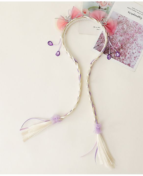 Babyhug Hair Band With Bow Applique Free Size - Pink