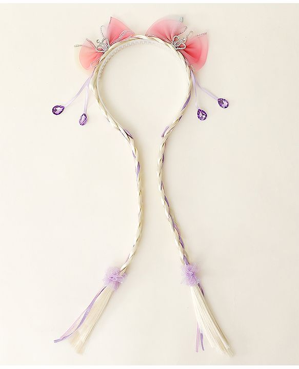 Babyhug Hair Band With Bow Applique Free Size - Pink