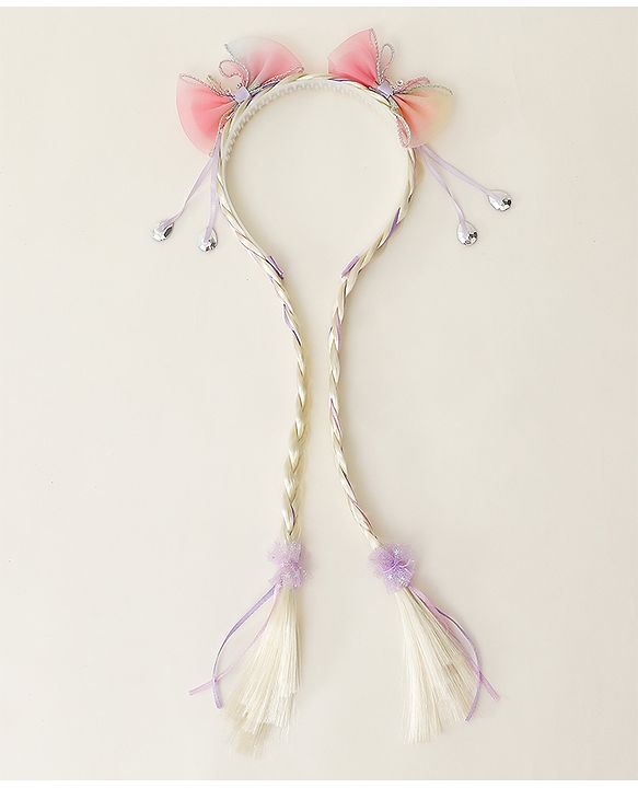 Babyhug Hair Band With Bow Applique Free Size - Pink