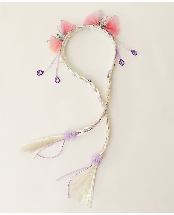 Babyhug Hair Band With Bow Applique Free Size - Pink