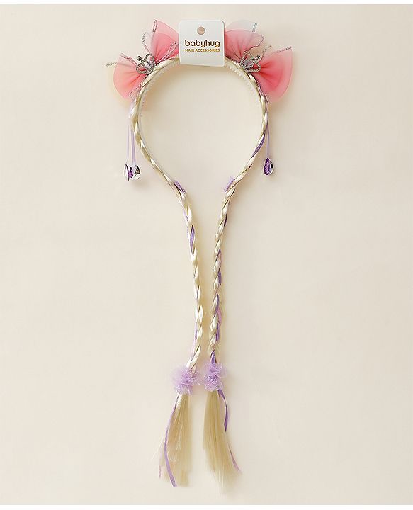 Babyhug Hair Band With Bow Applique Free Size - Pink
